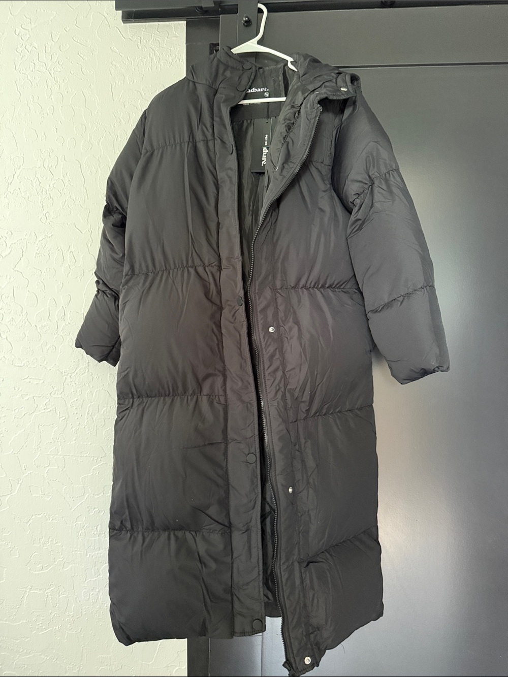 Long Black Hooded Puffer Coat - Women's Winter Parka